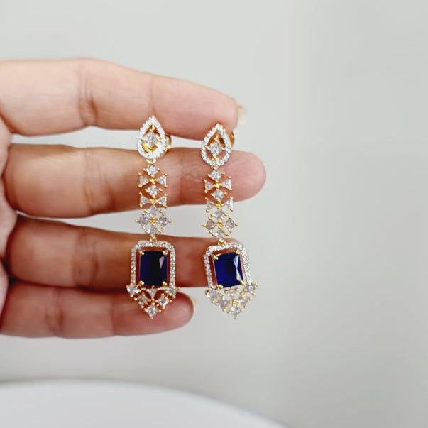 American Diamond Blue Lipi Dangler