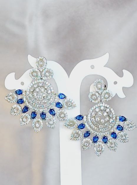 Blue Niyati Danglers - Silver