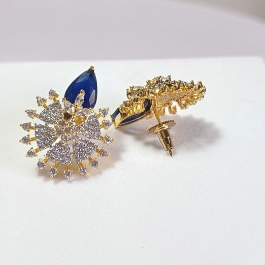 Blue Raha Studs - Gold