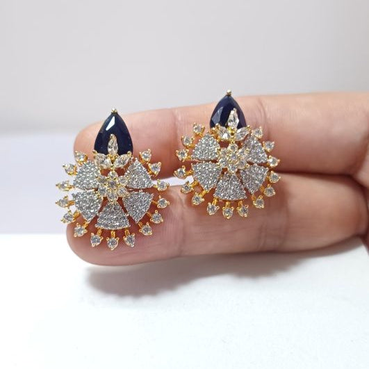 Blue Raha Studs - Gold