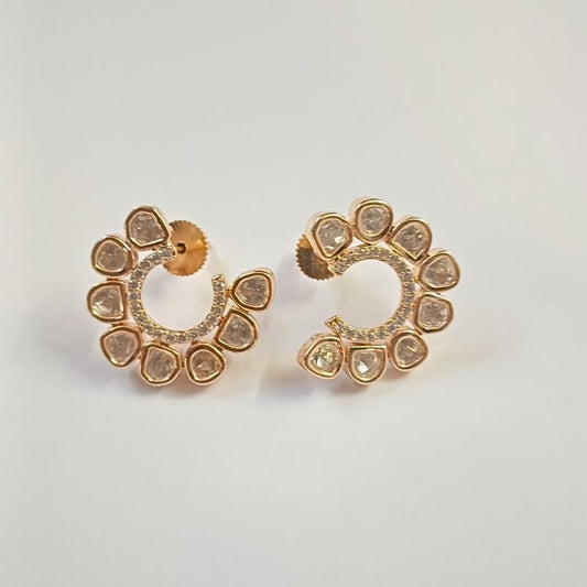 Gold Aashvi Kundan Studs