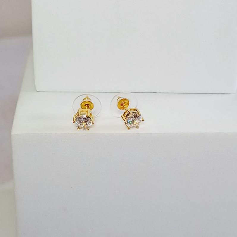 Gold Anali Solitaire Studs