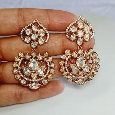 Gold Brinda Kundan Drop