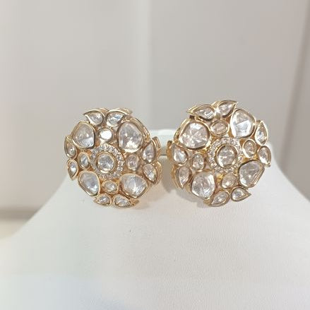 Gold Chitra Kundan Studs