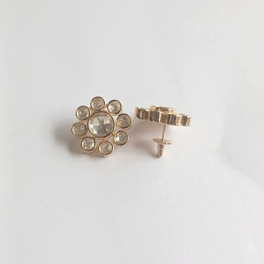 Gold Dhanvi Kundan Studs