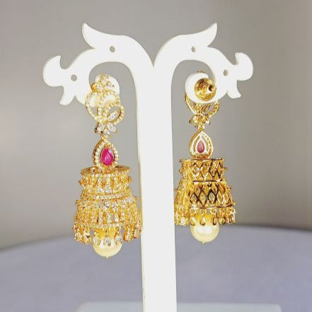 Gold Evaya Jhumki Earrings