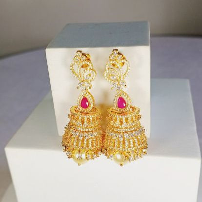 Gold Evaya Jhumki Earrings
