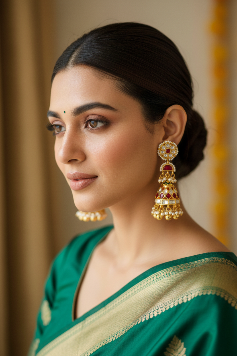 Gold Gaytri KundanJhumki