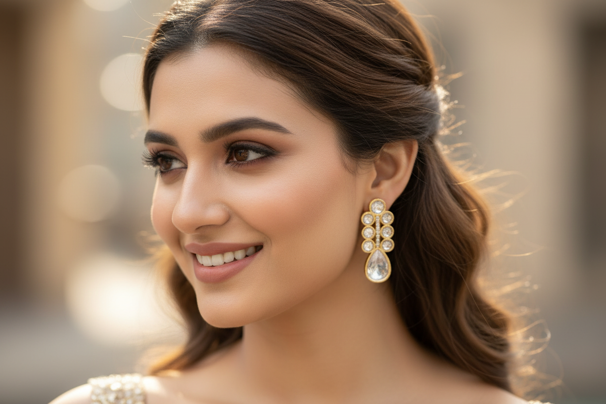 Gold Khushi Kundan Drop