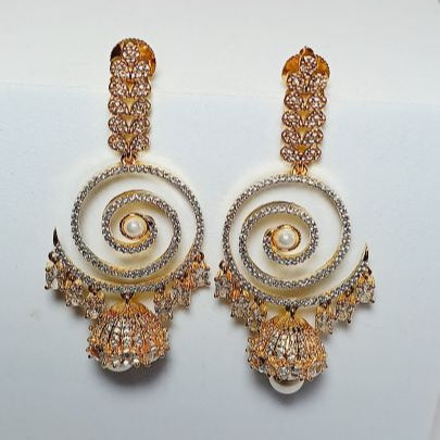 Gold Mihira Chandbali Jhumkis