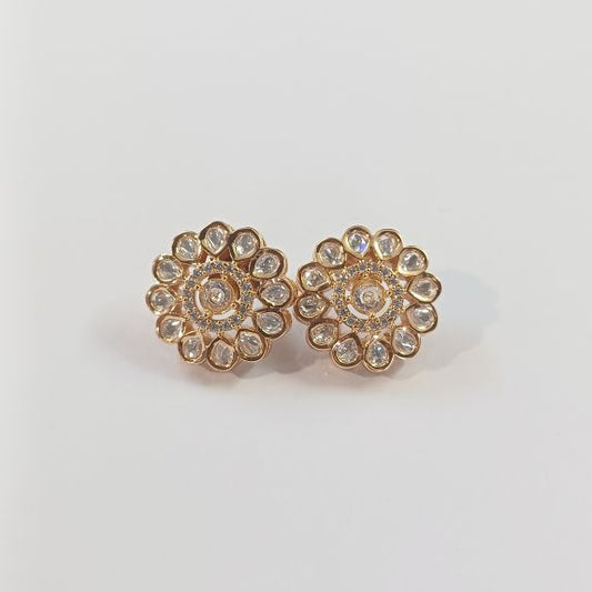 Gold Miraal Kundan Studs