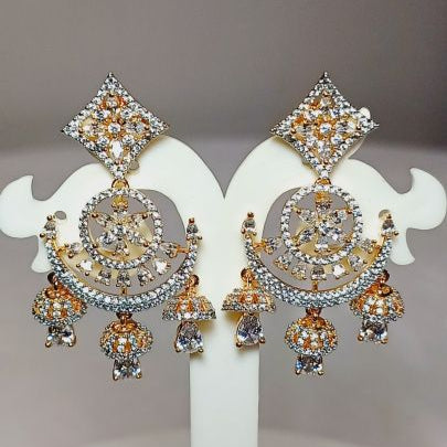 Gold Nurvi Chandbali Jhumki