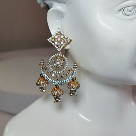 Gold Nurvi Chandbali Jhumki