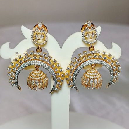 Gold Ovee Chandbali Jhumki