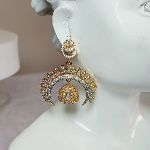 Gold Ovee Chandbali Jhumki