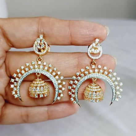 Gold Ovee Chandbali Jhumki