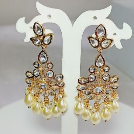 Gold Radha Kundan Danglers