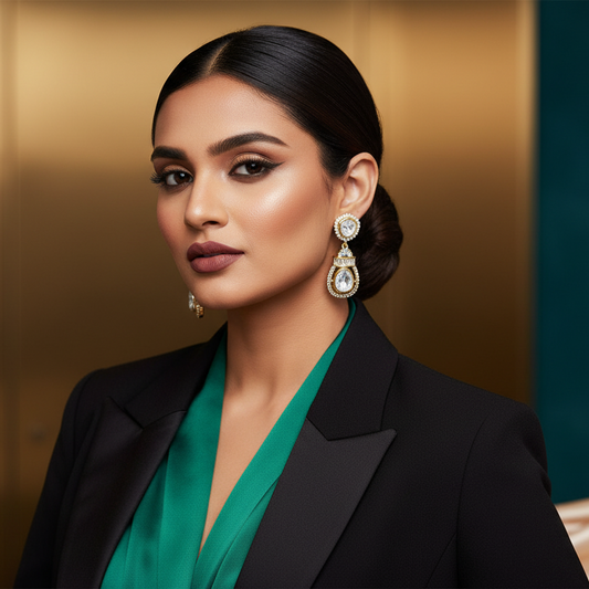 Gold Kundan Roma Drop