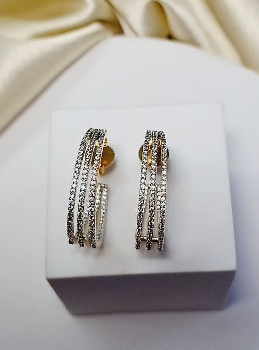 American Diamond Gold Samara Hoop Earrings