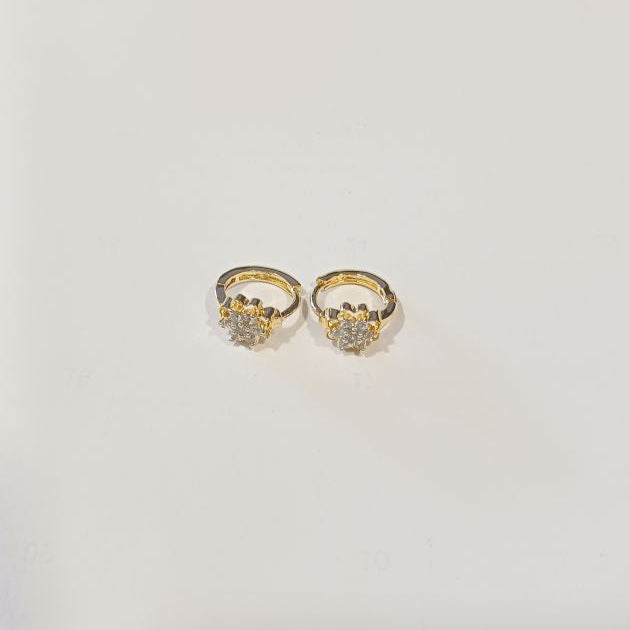 American Diamond Gold Talika Hoop Earrings