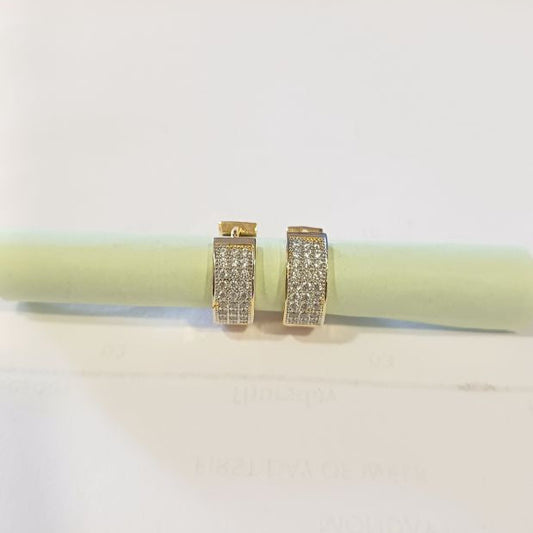 American Diamond Gold Twisha Hoop Earrings