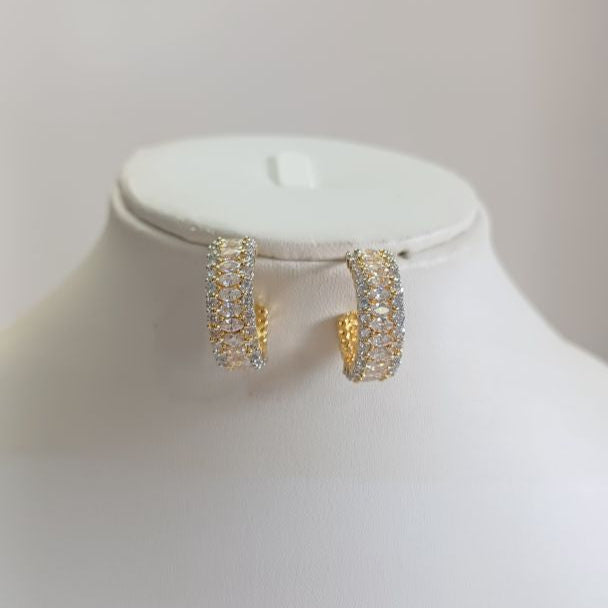 American Diamond Gold Ushma Bali Earrings