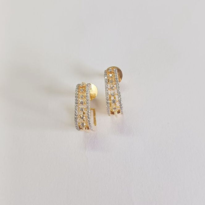 American Diamond Gold Uttara Bali Earrings