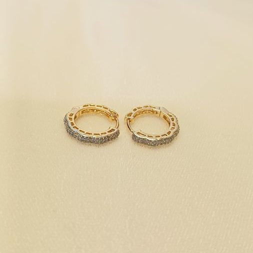 American Diamond Gold Vihana Hoop Earrings