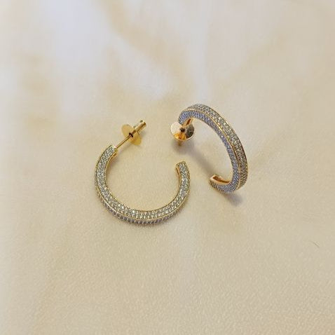 Gold Yashvi Diamond Hoops
