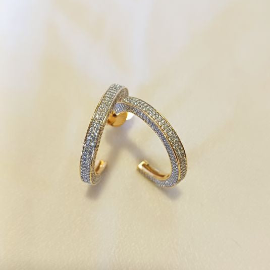 Gold Yashvi Diamond Hoops