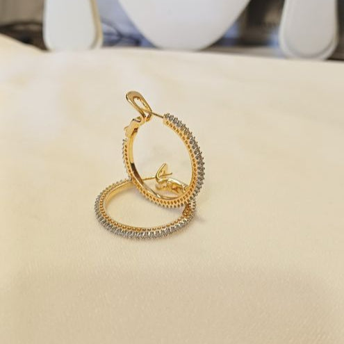 Gold Yuktha Diamond Hoops