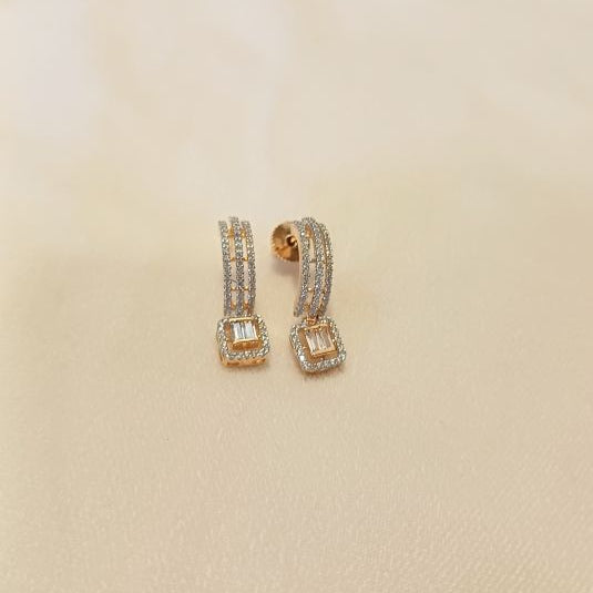 American Diamond Gold Zyana Bali Earrings