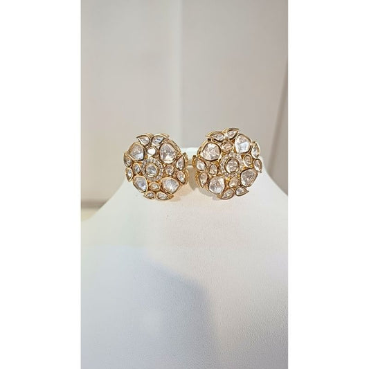 Gold Chitra Kundan Studs