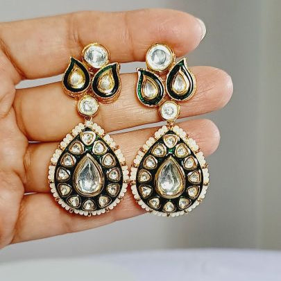 Green Bhatri Kundan Drop