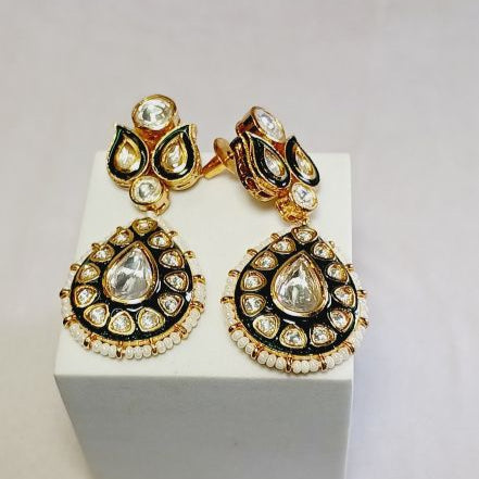 Green Bhatri Kundan Drop