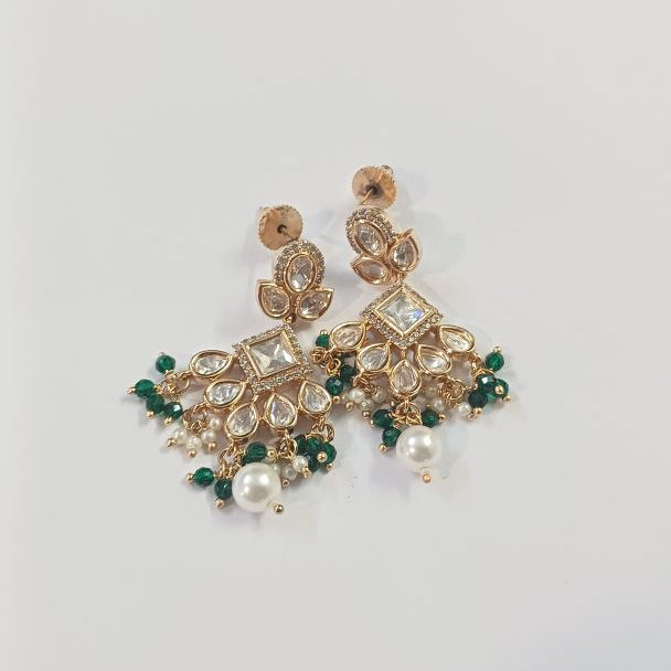 Green Harika Kundan Dangler