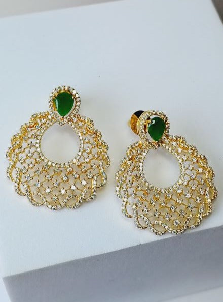 Green Kriti Chandbali Gold