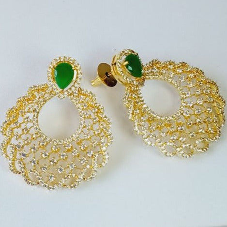 Green Kriti Chandbali Gold