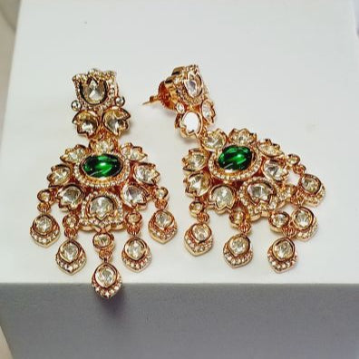 Green Swati Kundan Dangler
