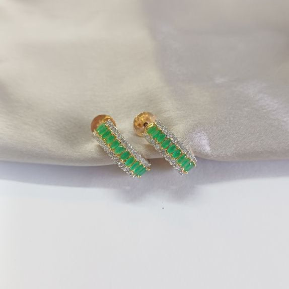 Green Ushma Diamond Balis - Gold