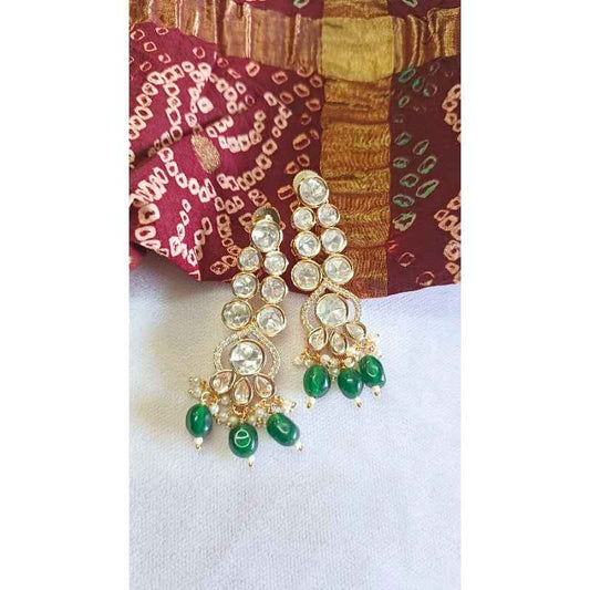 Green Latika Kundan Dangle