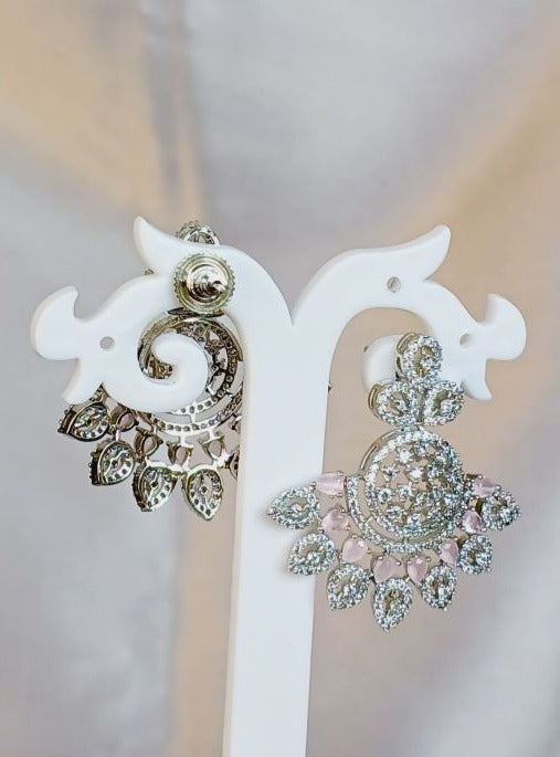 Pink Niyati Dangler - Silver