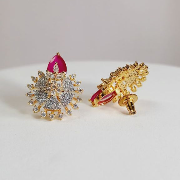 Pink Raha Studs - Gold