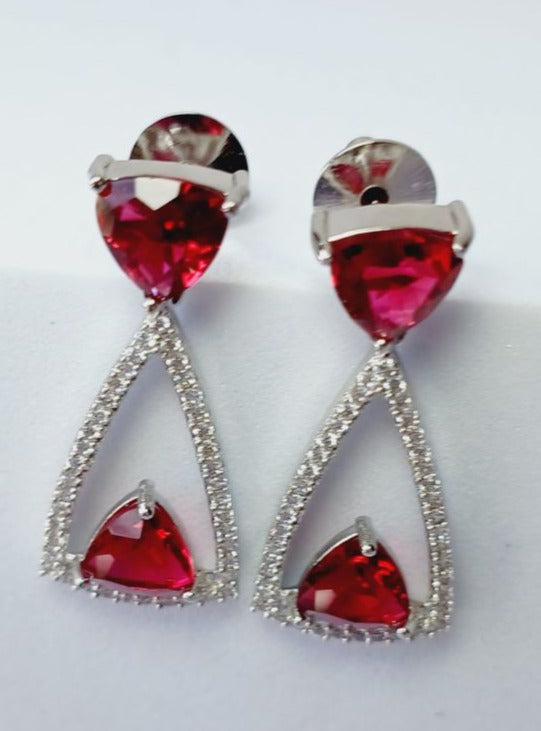 Red Anna Drop Silver