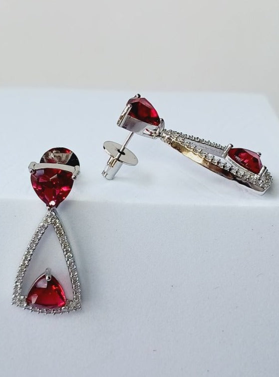 Red Anna Drop Silver