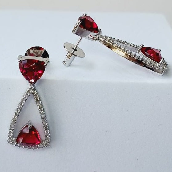 Red Anna Drop Silver