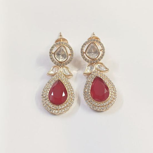 Red Gauri Kundan Drop