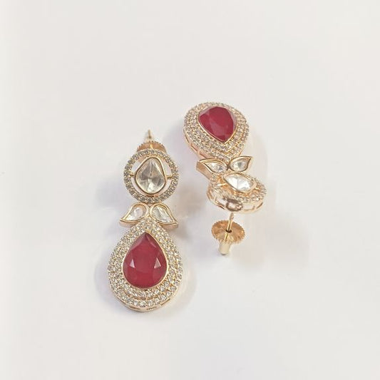 Red Gauri Kundan Drop