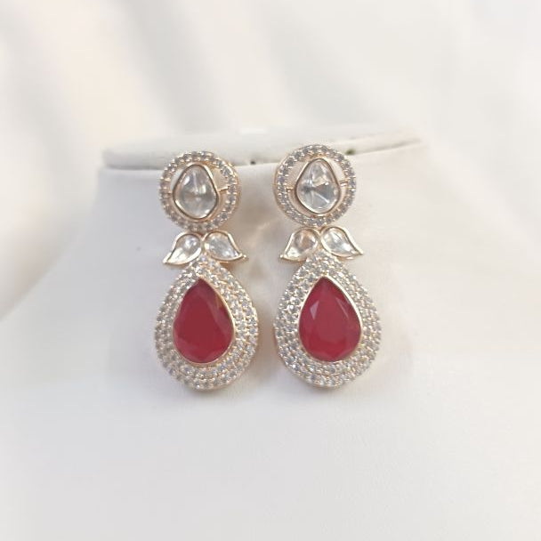 Red Gauri Kundan Drop