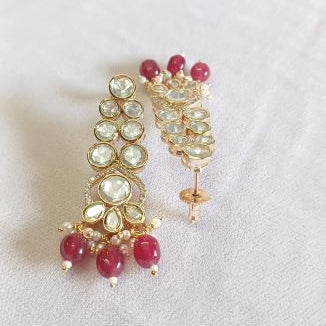 Red Latika Kundan Dangle
